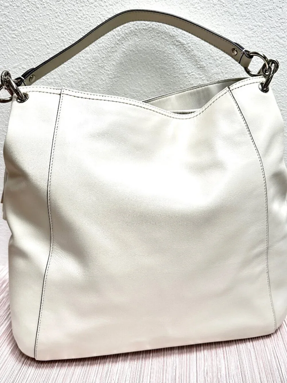 COACH Park Woven Hobo F23931 in Parchment Leather - MSRP $598 in EUC